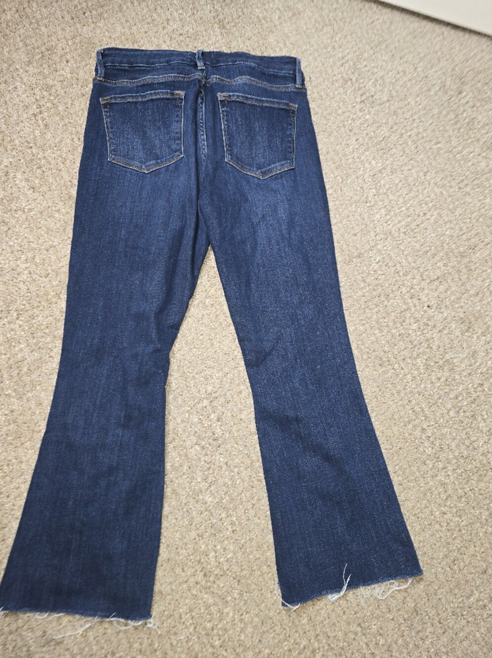 Frame Denim Dark Blue Cropped Mini Boot Jeans Size 31 - Picture 6 of 7